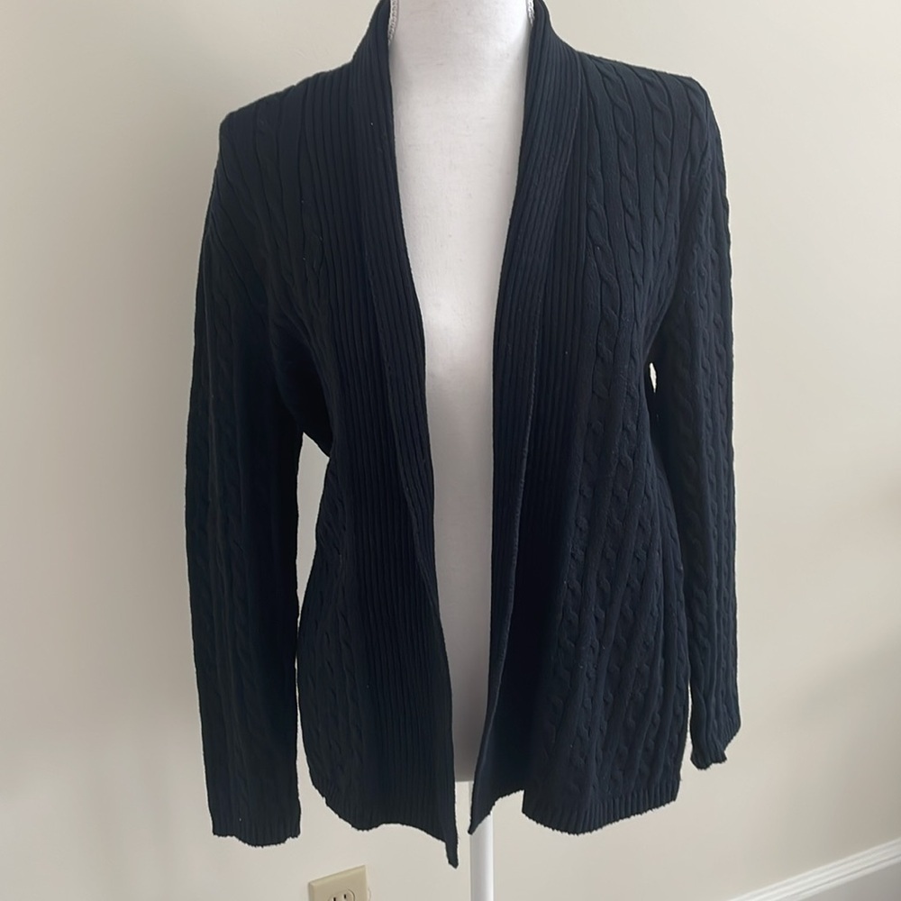 Croft and Barrow Navy Blue Cable Knit Cardigan. Size Small